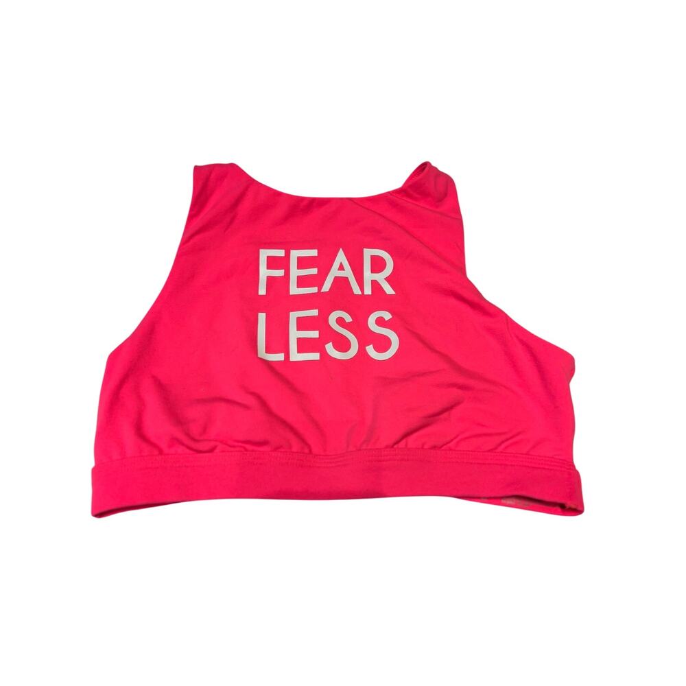 Aerie Chill Play Move Fear Less Graphic Sports Bra Women's Medium Pink Athletic